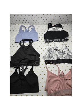 Victorias Secret Pink Lot of 6 XS Sports Bras Bralettes Bra Tops Tanks